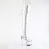 Transparent 18 cm ADORE-3019C overknee boots with laces