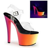 Transparent 18 cm RAINBOW-308UV H�jh�lede Sandaler Neon Plateau