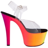 Transparent 18 cm RAINBOW-308UV H�jh�lede Sandaler Neon Plateau