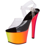 Transparent 18 cm RAINBOW-308UV H�jh�lede Sandaler Neon Plateau