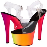 Transparent 18 cm RAINBOW-308UV H�jh�lede Sandaler Neon Plateau