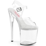 Transparent 20 cm NAUGHTY-8083 Acrylic platform high heels shoes