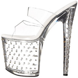 Transparent 20 cm Pleaser STARDUST-802 Strass Platform High Mules