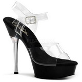 Transparent Black 14 cm ALLURE-608 Platform High Heels Shoes