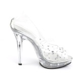 Transparent Crystal 13 cm LIP-182 High Heeled Evening Pumps Shoes