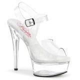 Transparent sandals platform 15 cm EXCITE-608 pleaser high heels sandals