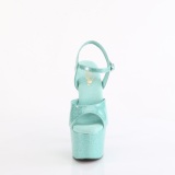 Turkisblå 18 cm ADORE-709GP glitter plateau sandaler sko