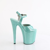 Turquoise 20 cm FLAMINGO-809GP glitter platform sandals shoes