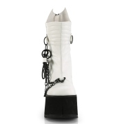 Vegan 11,5 cm KERA-130 demoniacult alternativ plateau boots hvid