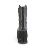 Vegan 11,5 cm KERA-130 demoniacult alternativ plateau boots sort