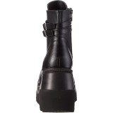 Vegan 11,5 cm SHAKER-52 demonia alternativ kilehæl boots plateau sort