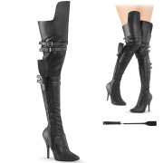 Vegan 13 cm SEDUCE-3080 overknee støvler til mænd og drag queens i sort