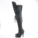 Vegan 13 cm SEDUCE-3082 overknee støvler til mænd og drag queens i sort