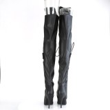 Vegan 13 cm SEDUCE-3082 overknee støvler til mænd og drag queens i sort