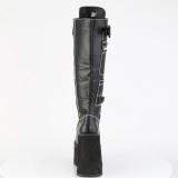 Vegan 14 cm SWING-260 emo kn�h�je st�vler - kvinder plateaust�vler med sn�reb�nd