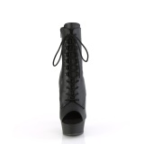 Vegan 15 cm DELIGHT-1021 Exotic platform peep toe ankle boots black