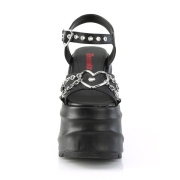 Vegan 15 cm DemoniaCult WAVE-09 lolita plateau sandaler med kilehle