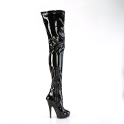 Vegan 15 cm SULTRY-4000 Black overknee high heel boots