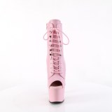 Vegan 18 cm ADORE-1021 åben tå ankelboots - højhælede boots rosa