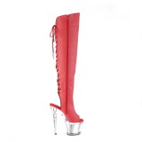 Vegan 18 cm SPECTATOR-3019 Red overknee high heel boots