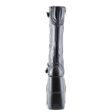Vegan 18 cm m�nd kn�st�vler cyberpunk st�vler ekstrem plateau sort
