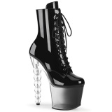 Vegan 18 cm pleaser ankle boots with beaded heels