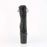 Vegan 20 cm CRAZE-1040 Heelless ankle boots pony heels sorte