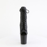 Vegan 20 cm FLAMINGO-1021 �ben t� ankelboots - h�jh�lede boots sort