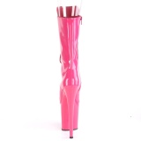 Vegan 20 cm FLAMINGO-1051 åben tå ankelstøvler - højhælede støvler pink