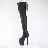 Vegan 20 cm FLAMINGO-3850 high heeled thigh high boots with lace up