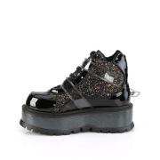 Vegan 5 cm SLACKER-50 alternative shoes platform glitter black