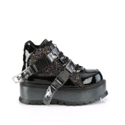 Vegan 5 cm SLACKER-50 alternative shoes platform glitter black