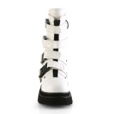 Vegan 6,5 cm RENEGADE-55 demoniacult alternativ plateau boots hvid