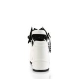 Vegan White 15 cm DemoniaCult WAVE-20 lolita platform wedge sandals