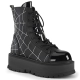 Vegan black 5 cm SLACKER-88 demonia ankle boots platform