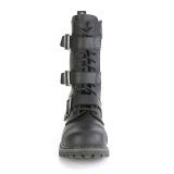Vegan læder RIOT-12BK støvler med stål tå-kappe - demonia militærstøvler