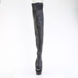 Vegan sn�rest�vler 15 cm DELIGHT-4019 �ben t� overknee st�vler med sn�reb�nd