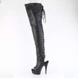 Vegan sn�rest�vler 15 cm DELIGHT-4019 �ben t� overknee st�vler med sn�reb�nd
