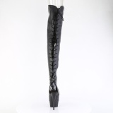 Vegan sn�rest�vler 15 cm DELIGHT-4019 �ben t� overknee st�vler med sn�reb�nd