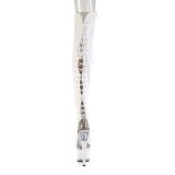 Vegan sn�rest�vler 18 cm SPECTATOR-3030 hvide �ben t� overknee st�vler med sn�reb�nd
