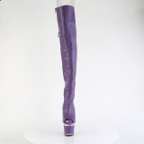 Vegan sn�rest�vler 18 cm SPECTATOR-3030 lilla �ben t� overknee st�vler med sn�reb�nd