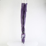 Vegan sn�rest�vler 18 cm SPECTATOR-3030 lilla �ben t� overknee st�vler med sn�reb�nd