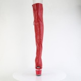 Vegan snrestvler 18 cm SPECTATOR-3030 rde ben t overknee stvler med snrebnd
