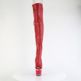 Vegan sn�rest�vler 18 cm SPECTATOR-3030 r�de �ben t� overknee st�vler med sn�reb�nd