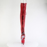 Vegan sn�rest�vler 18 cm SPECTATOR-3030 r�de �ben t� overknee st�vler med sn�reb�nd