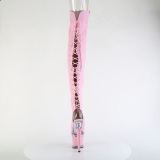 Vegan sn�rest�vler 18 cm SPECTATOR-3030 rosa �ben t� overknee st�vler med sn�reb�nd