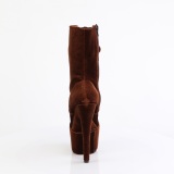 Velvet 18 cm ADORE-1045VEL Brown ankle boots high heels + protective toe caps