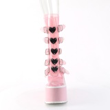Vinyl 14 cm SWING-C kalveh�je st�vler - kvinder plateaust�vler med sp�nder rosa