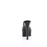 Vinyl 15 cm GLEAM-601 Black mules high heels