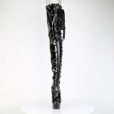 Vinyl crotch 15 cm DELIGHT-4050 Black overknee high heel boots